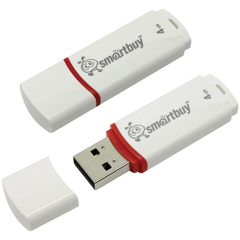 Флэш-драйв 4ГБ Smartbuy Crown White USB 2.0 (SB4GBCRW-W)