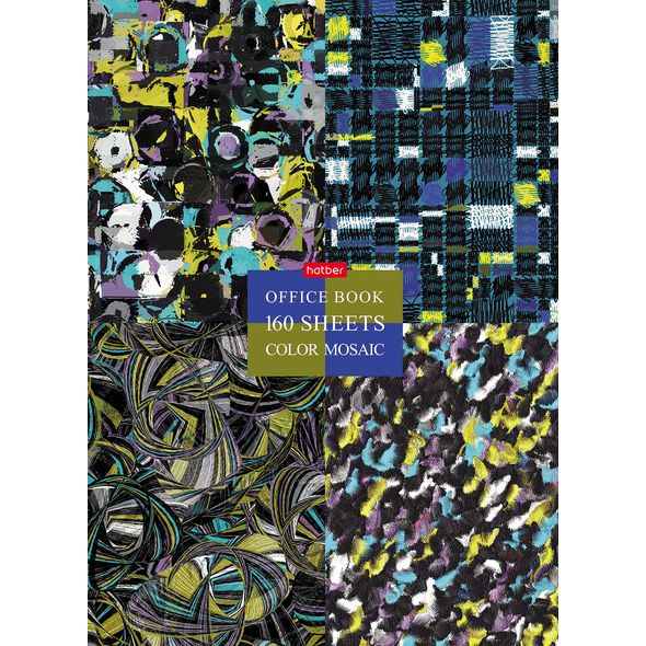 Бизнес-блокнот А4 160л.кл. Хатбер Color mosaic 5цв.блок, гл.лам, тв.переплет 160ББ4В1_22024