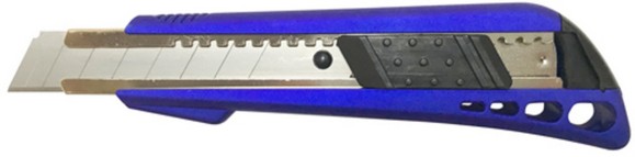 Нож канцелярский 18 мм Lamark, soft touch, синий CK0212