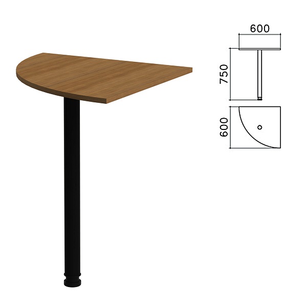 Стол приставной угловой 600*600*750 мм, орех , Канц К14.9