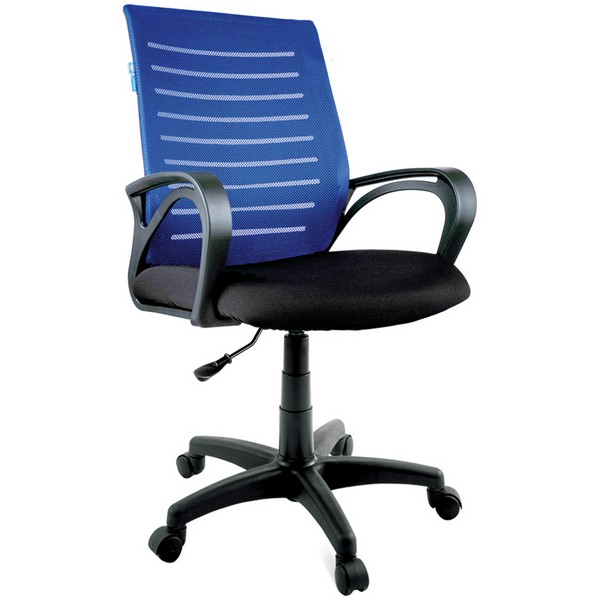 Кресло оператора Helmi HL-M16 R Vivid, сетка синяя/ткань черная 312379