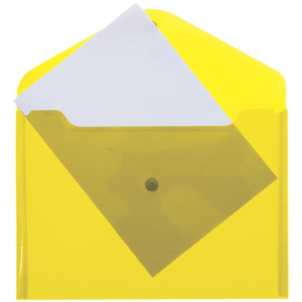 Пaпка-конверт на кнопке А4 (33*24см) 180 мкм deVENTE полупрозрачная желтая 3071409 ВЫВОд