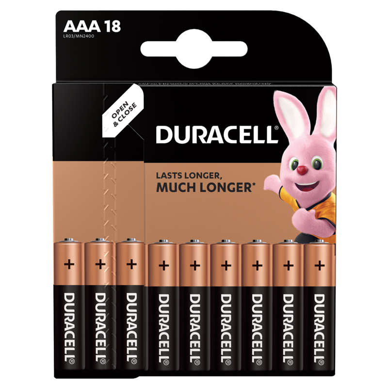 Батарейка Duracell LR03 AAA BASIC 18шт/уп.
