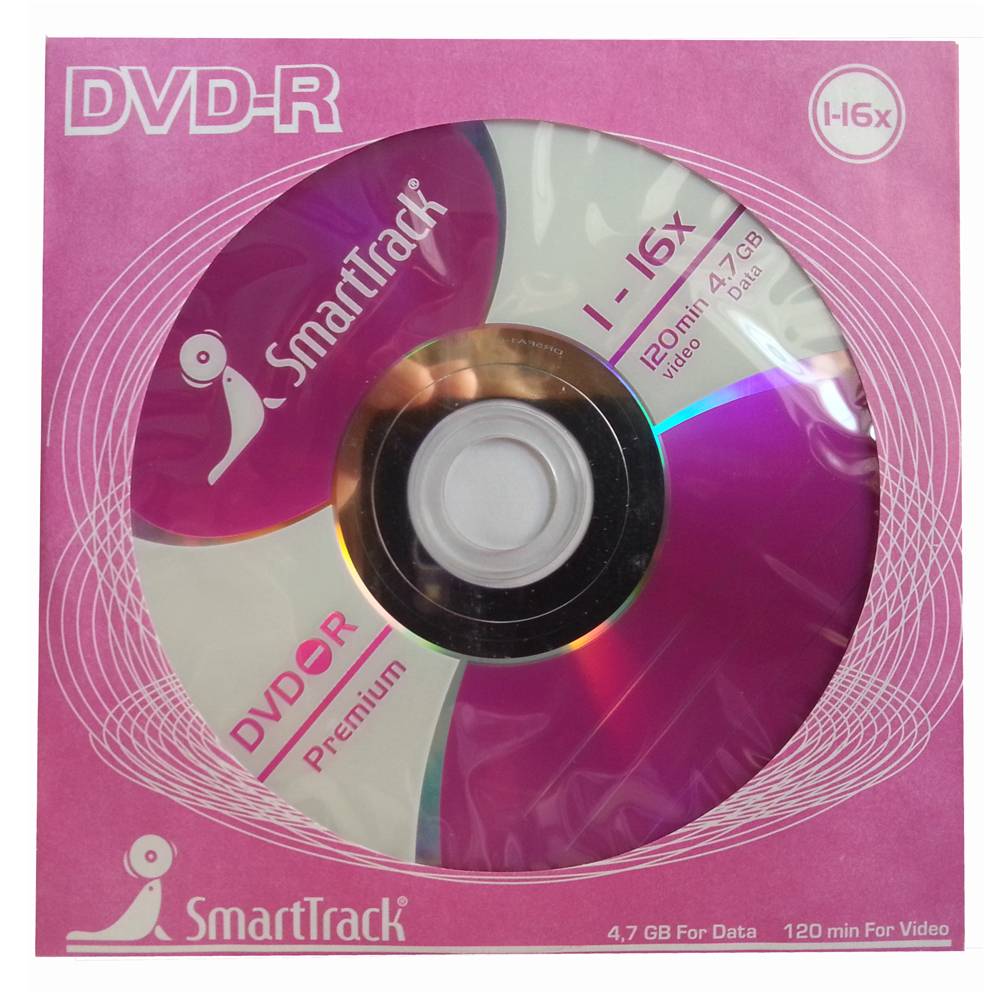 Компакт-диск DVD-R 4,7Гб 16x Smart Track, конверт бум.
