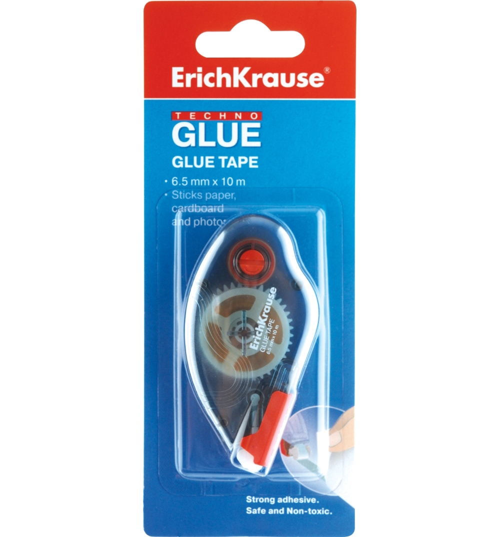 Клеящая лента на блист.Erich Krause Extra Techno glue 34640 6.5мм х 8,5 м