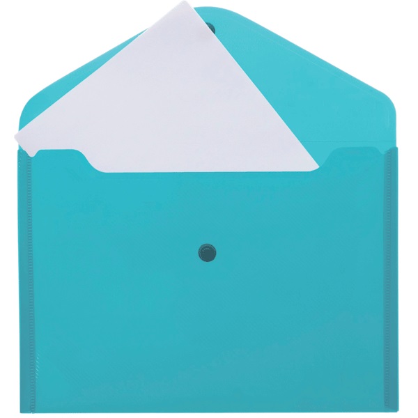 Пaпка-конверт на кнопке А4 (33*24см) 180 мкм deVENTE непрозрачная синяя 3071411 ВЫВОД