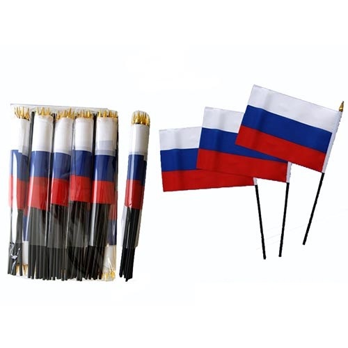 Сувенир флаг "Россия" 15*22,5 см 310-2 б/подставки
