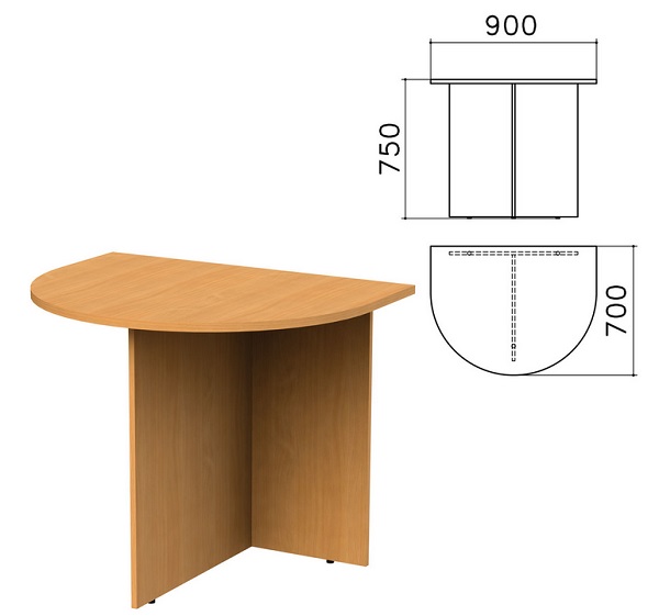 Стол-приставка 900*700*750 мм, бук, Монолит ПМ19.1
