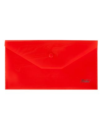 Папка-конверт С6 на кнопке 180мкм Хатбер (224*119мм) красная AKk6_00003