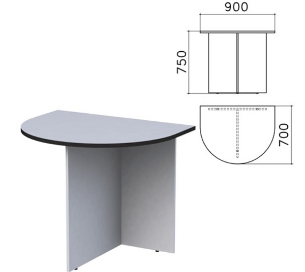 Стол-приставка 904*702*756 мм, серый, Монолит ПМ19.11