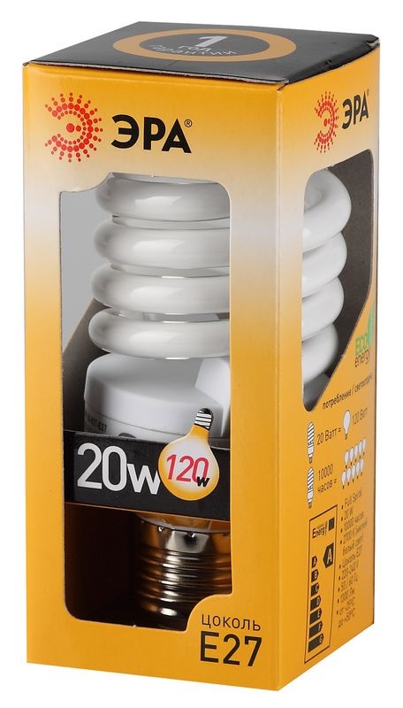Лампа энергосберегающая F-SP 20W 827 E27 теплый свет ERA 5060138473980
