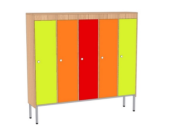Шкаф для детской одежды на мет.каркасе 1496*320*1400мм ШГ5-М ассорти
