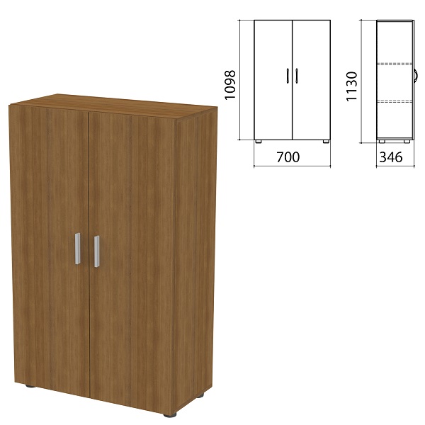 Шкаф закрытый низкий Канц 700*350*1126 мм, орех, К11.9