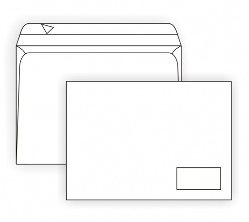 Конверт С-4 (229x324) 90г. окно справа, чистый, силикон (с отрывной полосой) 121102