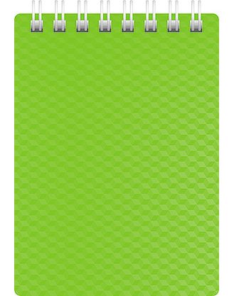Блокнот А7 спир.,80 л.кл. Хатбер DIAMOND NEON Зеленый 2034 пластик.обложка