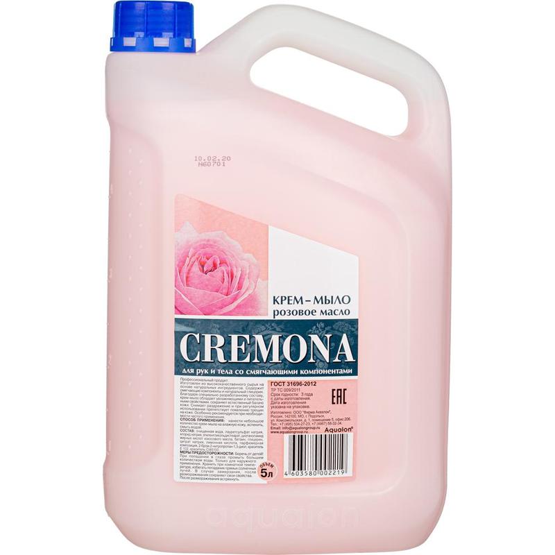 Крем-мыло жидкое 5 л Кремона Розовое масло, канистра