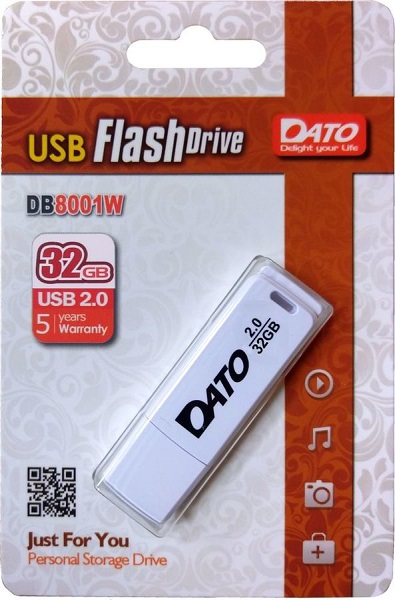 Флэш-драйв 32ГБ Dato DB8001 DB8001W-32G USB2.0 белый