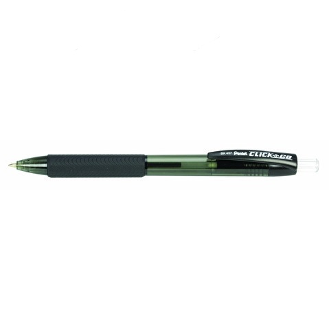 Ручка шариковая автоматическая Click&Go Pentel BK457-A рез.грип, 3хгранный корпус, черная ВЫВОД