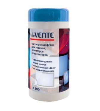 Салфетки чистящие deVENTE в тубе 100шт, для экранов 4170401
