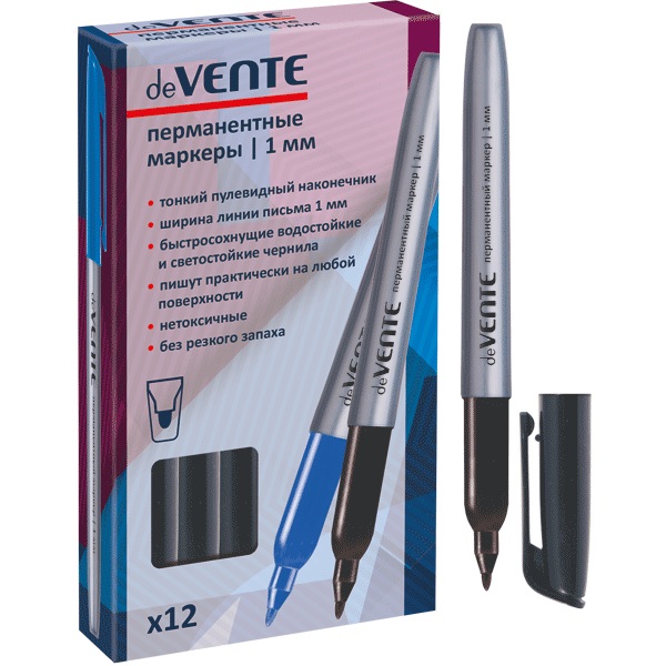Маркер перманентный deVENTE  1мм 5043800 черный
